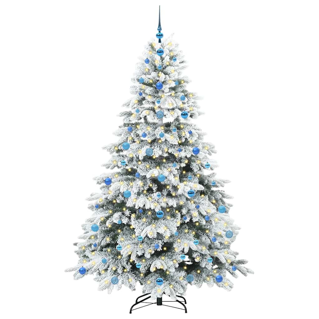 Künstlicher Weihnachtsbaum mit 300 LEDs Weiß 210 cm PE und PVC