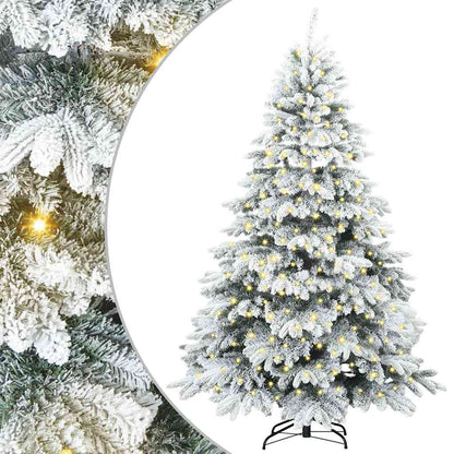 Künstlicher Weihnachtsbaum mit 300 LEDs Weiß 240 cm PE und PVC