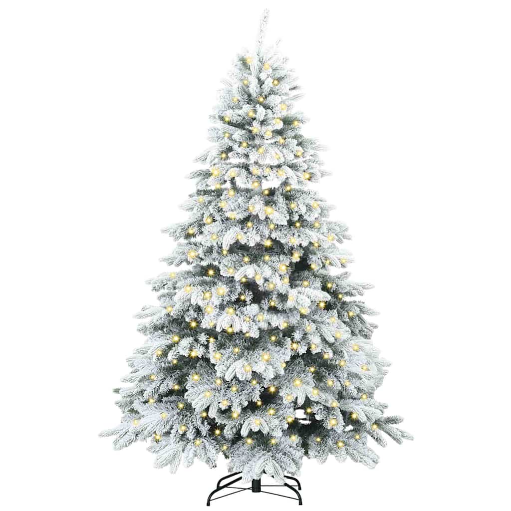 Künstlicher Weihnachtsbaum mit 300 LEDs Weiß 240 cm PE und PVC