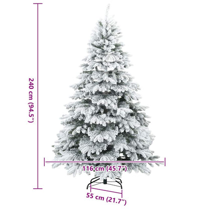 Künstlicher Weihnachtsbaum mit 300 LEDs Weiß 240 cm PE und PVC