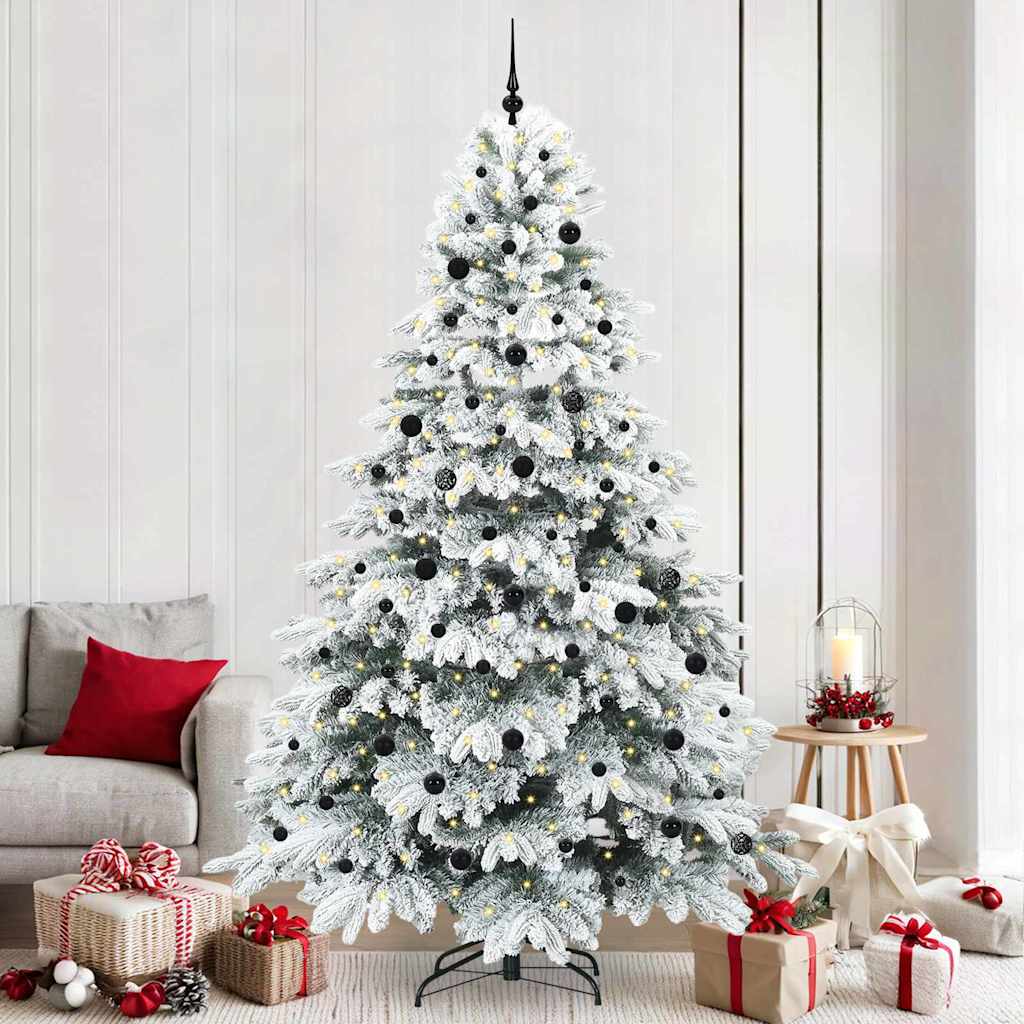 Künstlicher Weihnachtsbaum mit 300 LEDs Weiß 240 cm PE und PVC