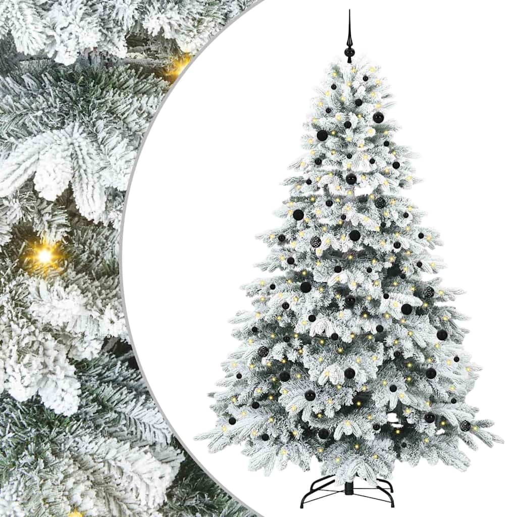 Künstlicher Weihnachtsbaum mit 300 LEDs Weiß 240 cm PE und PVC
