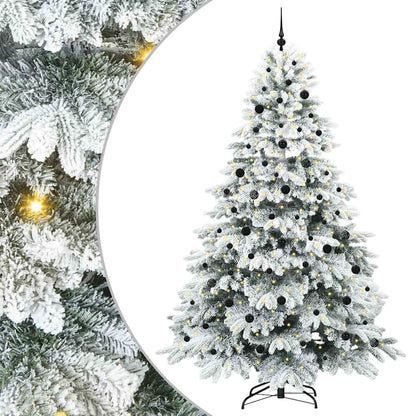 Künstlicher Weihnachtsbaum mit 300 LEDs Weiß 240 cm PE und PVC