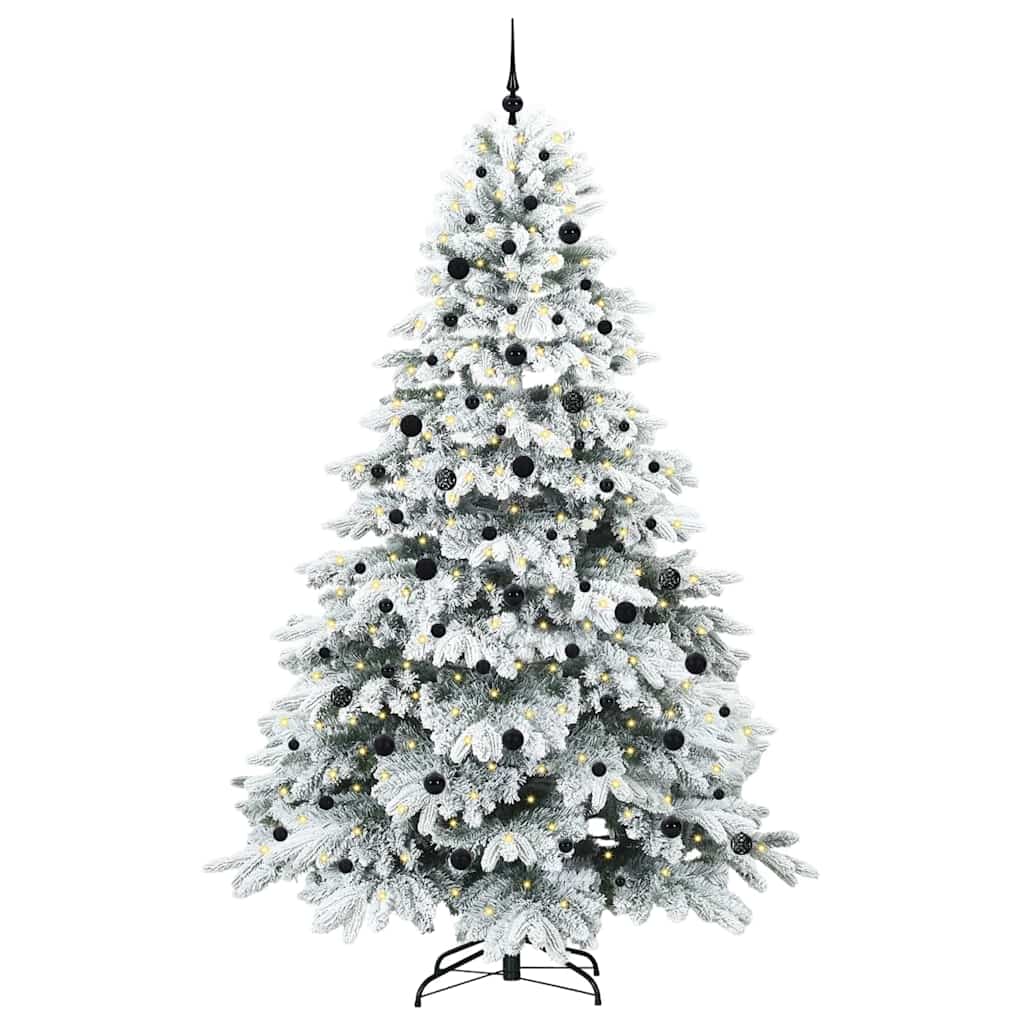 Künstlicher Weihnachtsbaum mit 300 LEDs Weiß 240 cm PE und PVC