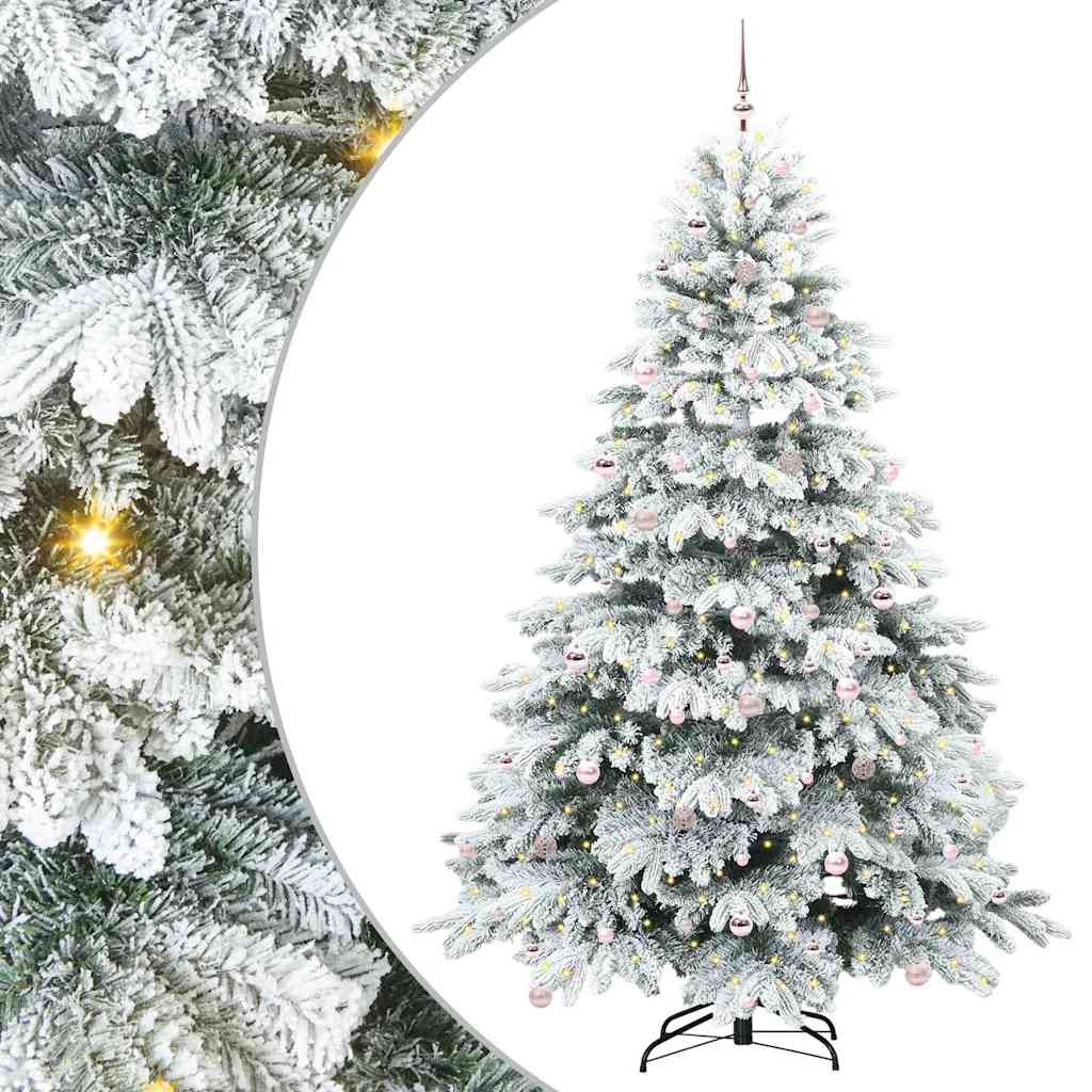 Künstlicher Weihnachtsbaum mit 300 LEDs Weiß 240 cm PE und PVC