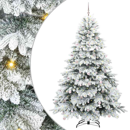 Künstlicher Weihnachtsbaum mit 300 LEDs Weiß 240 cm PE und PVC