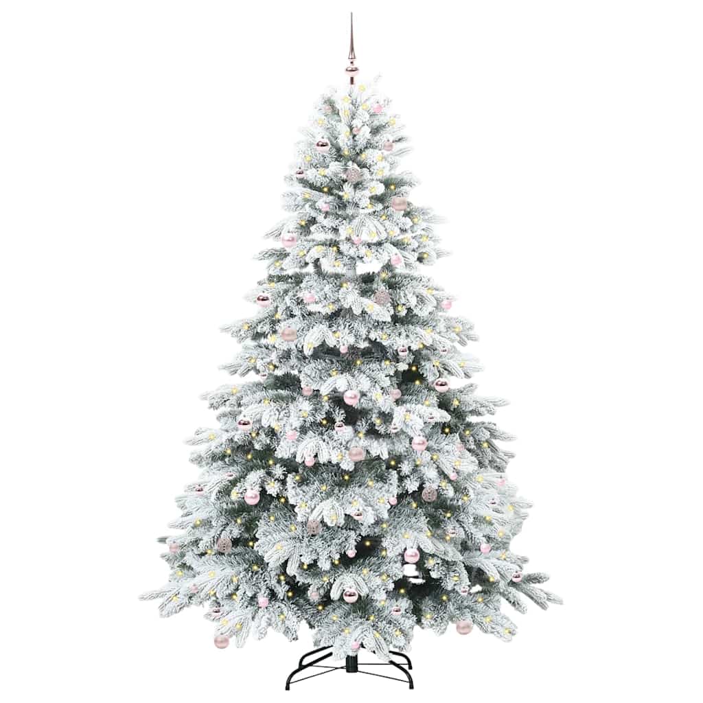 Künstlicher Weihnachtsbaum mit 300 LEDs Weiß 240 cm PE und PVC