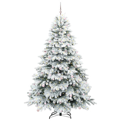Künstlicher Weihnachtsbaum mit 300 LEDs Weiß 240 cm PE und PVC