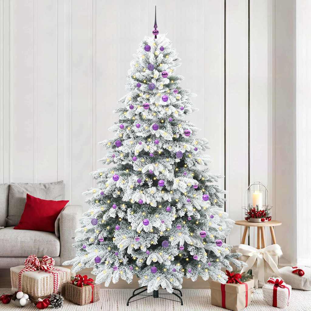 Künstlicher Weihnachtsbaum mit 300 LEDs Weiß 240 cm PE und PVC
