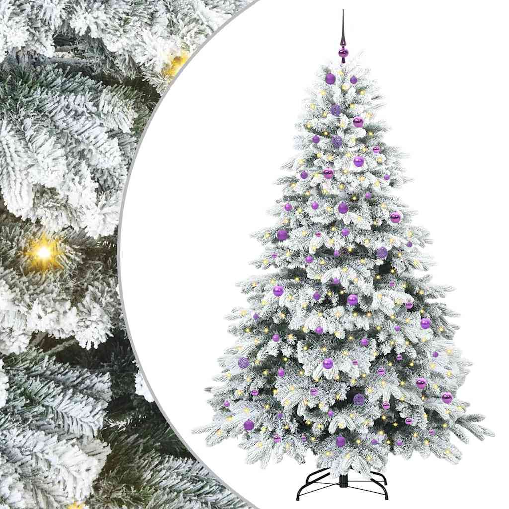 Künstlicher Weihnachtsbaum mit 300 LEDs Weiß 240 cm PE und PVC