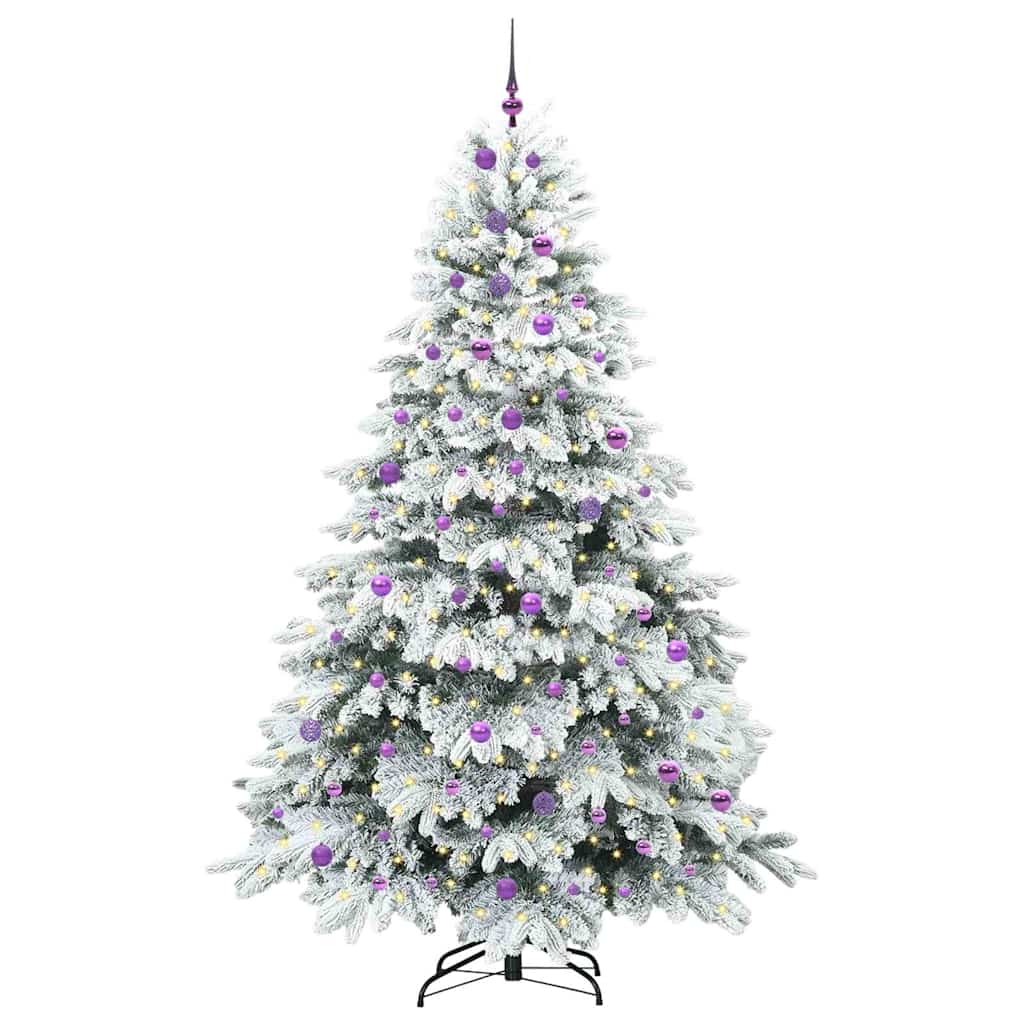 Künstlicher Weihnachtsbaum mit 300 LEDs Weiß 240 cm PE und PVC