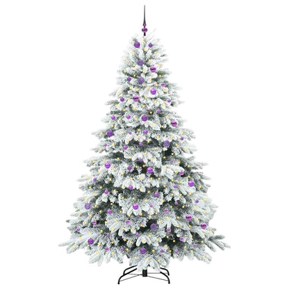 Künstlicher Weihnachtsbaum mit 300 LEDs Weiß 240 cm PE und PVC