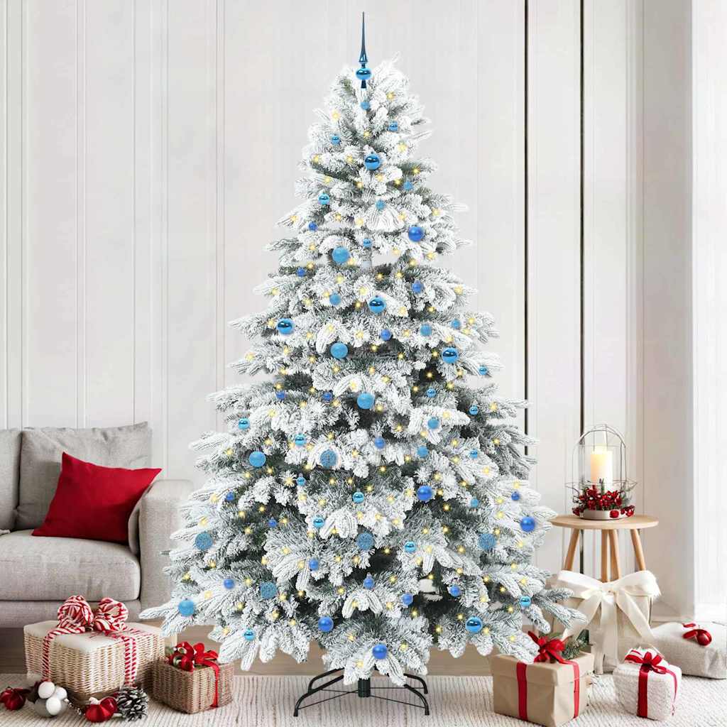 Künstlicher Weihnachtsbaum mit 300 LEDs Weiß 240 cm PE und PVC