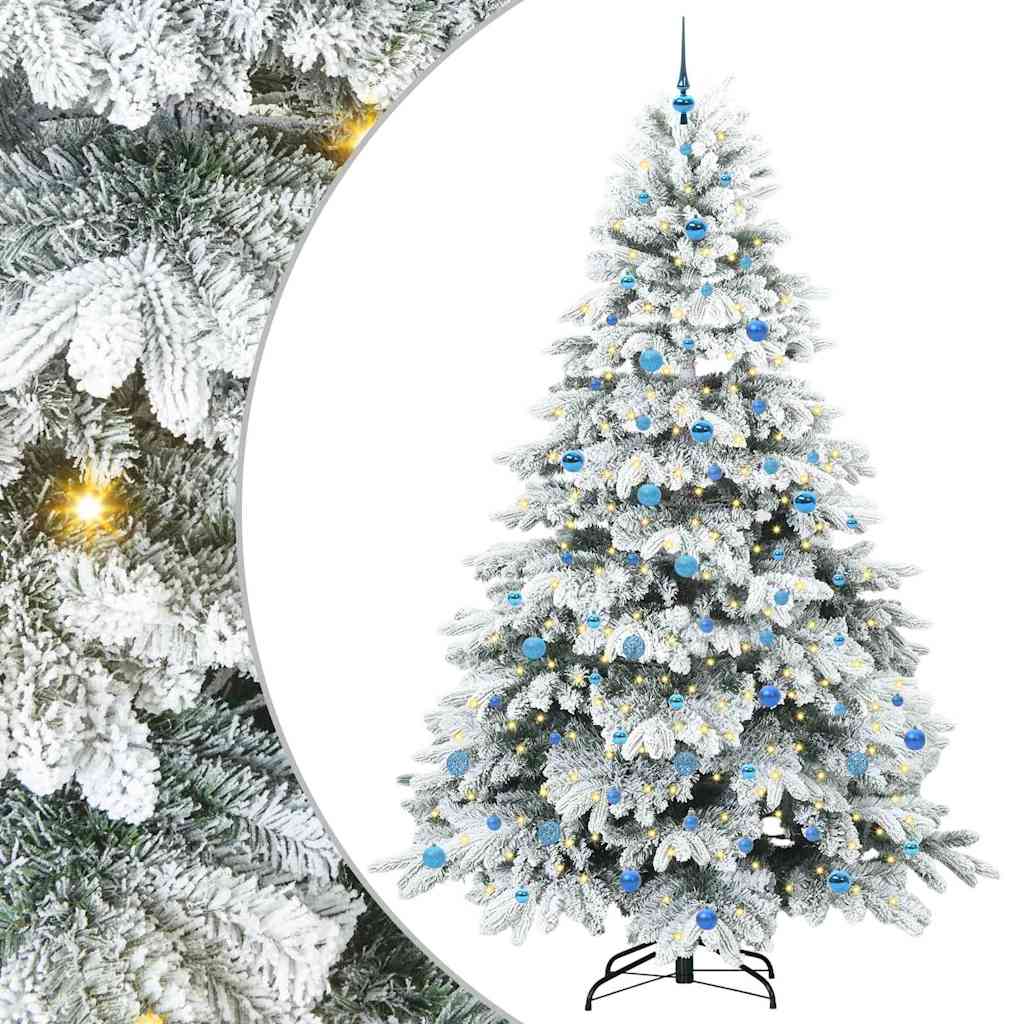 Künstlicher Weihnachtsbaum mit 300 LEDs Weiß 240 cm PE und PVC