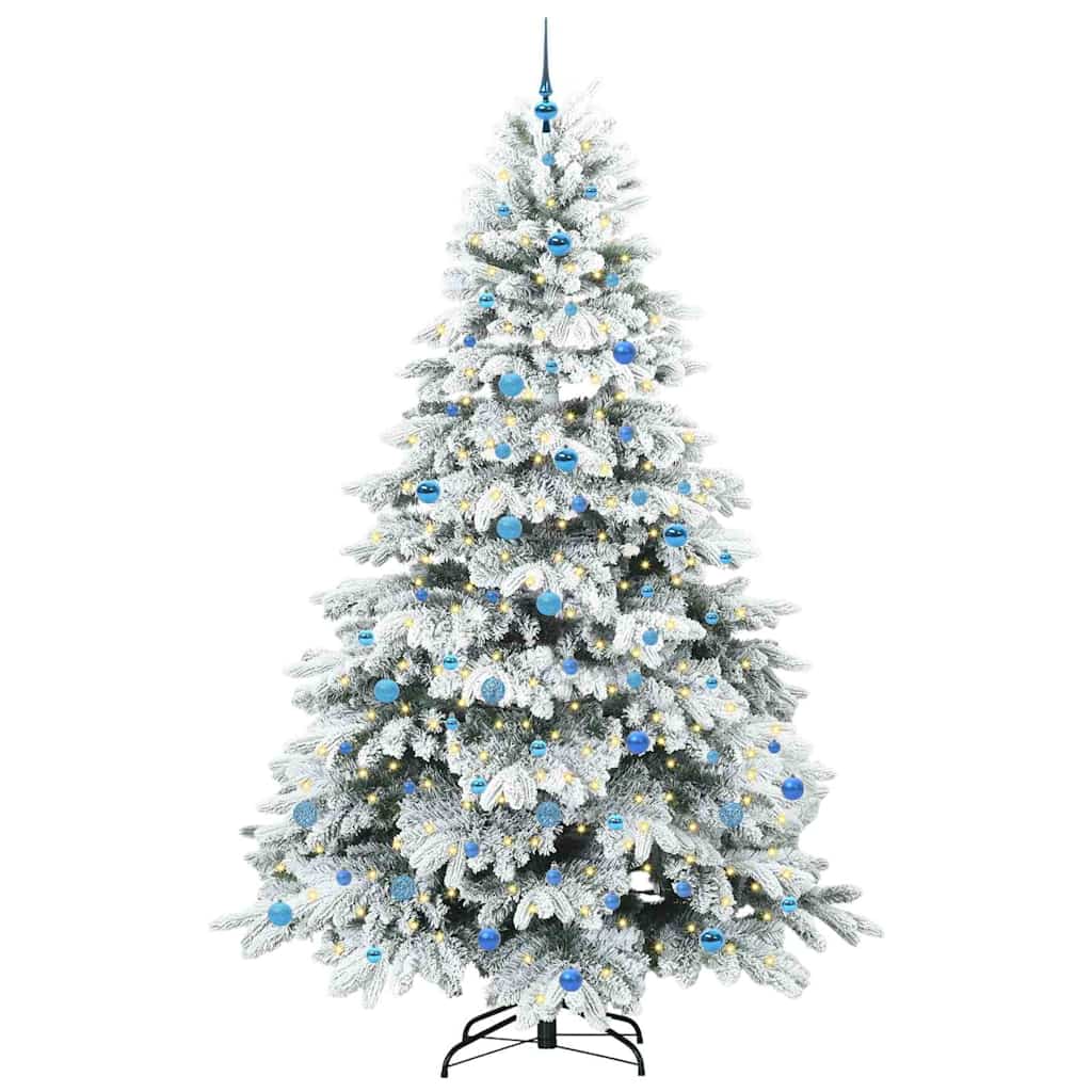 Künstlicher Weihnachtsbaum mit 300 LEDs Weiß 240 cm PE und PVC
