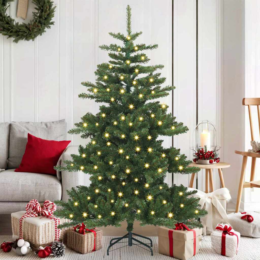 Künstlicher klappbarer Weihnachtsbaum Grün 150 cm PVC und Stahl