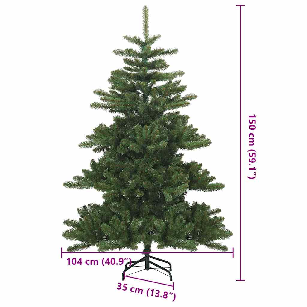 Künstlicher klappbarer Weihnachtsbaum Grün 150 cm PVC und Stahl