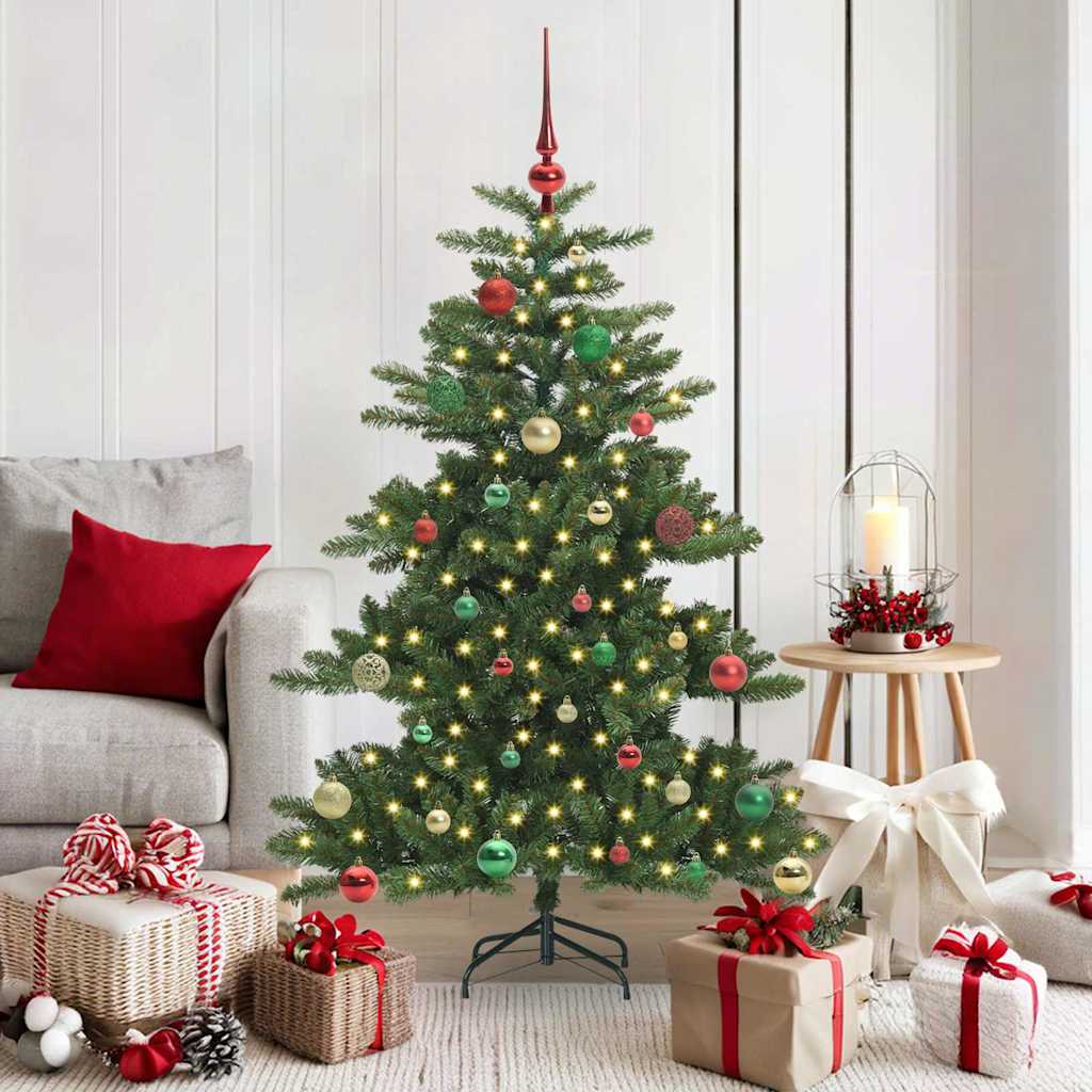 Künstlicher klappbarer Weihnachtsbaum Grün 150 cm PVC und Stahl