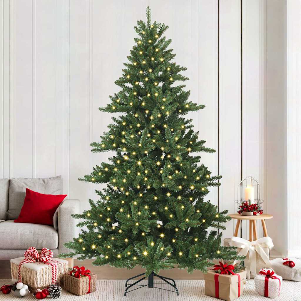 Künstlicher klappbarer Weihnachtsbaum Grün 210 cm PVC und Stahl