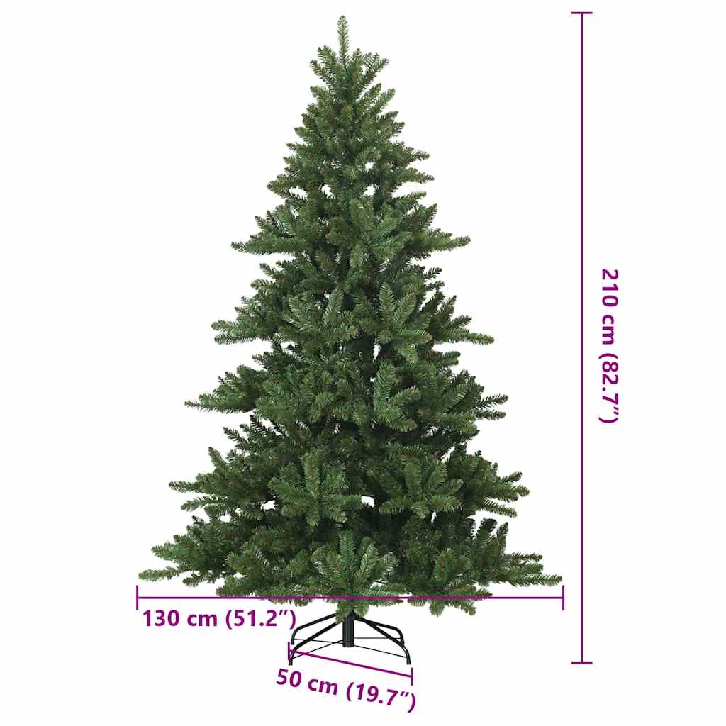 Künstlicher klappbarer Weihnachtsbaum Grün 210 cm PVC und Stahl