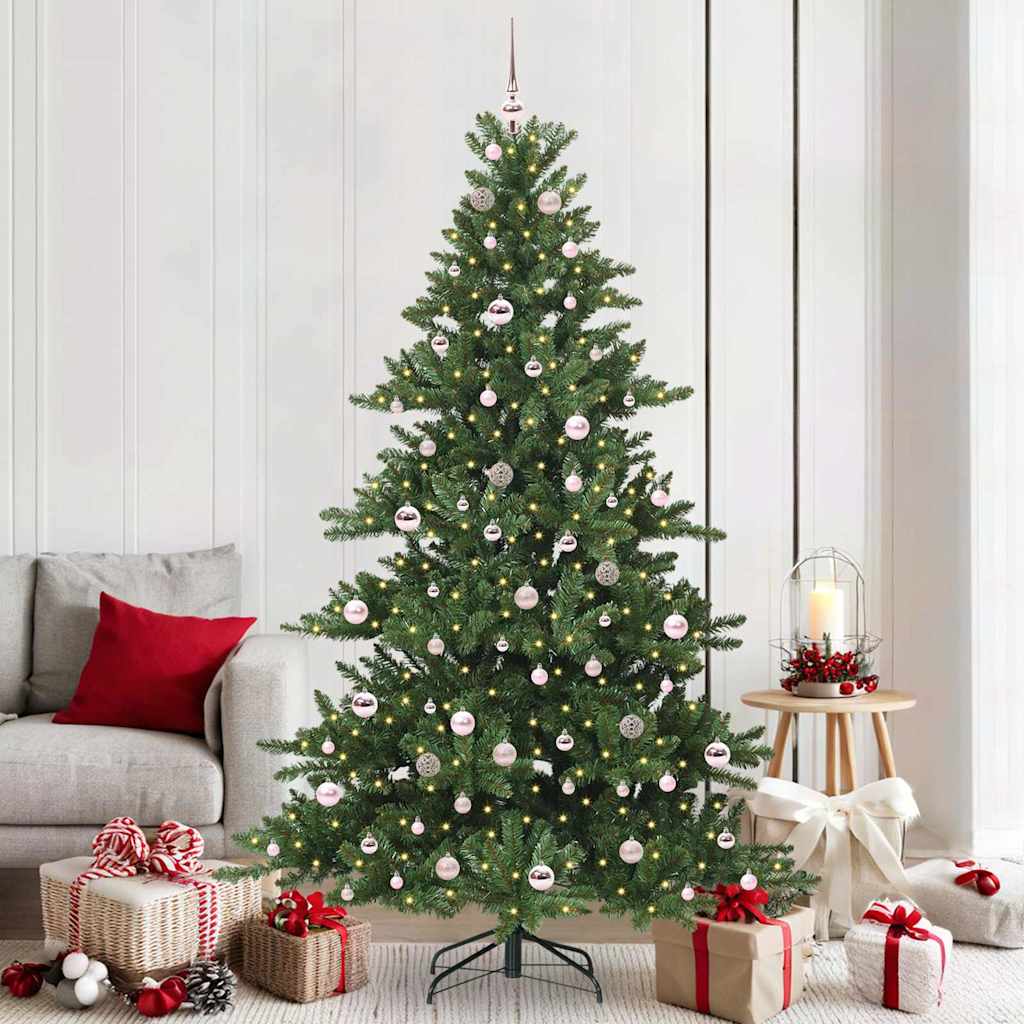Künstlicher klappbarer Weihnachtsbaum Grün 210 cm PVC und Stahl