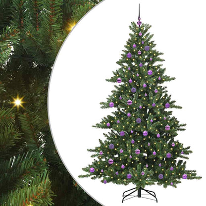 Künstlicher klappbarer Weihnachtsbaum Grün 210 cm PVC und Stahl