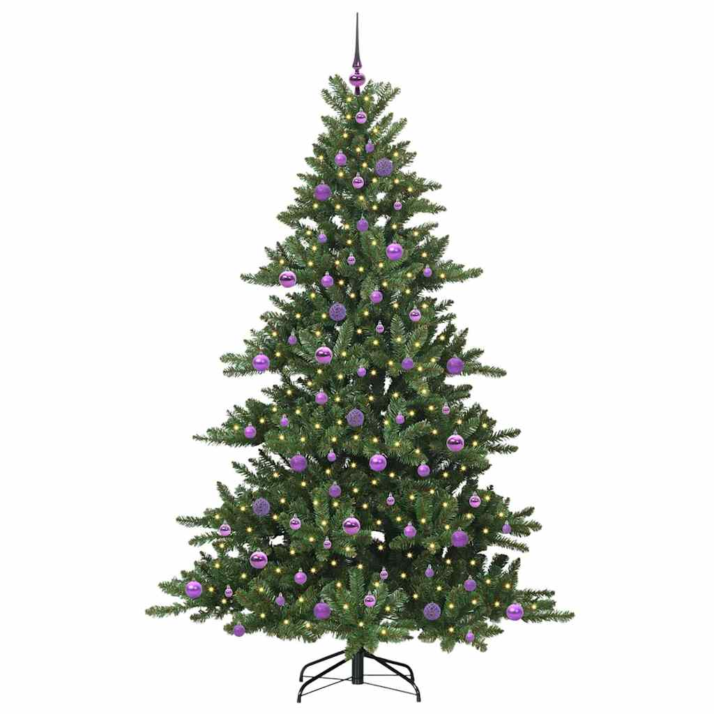 Künstlicher klappbarer Weihnachtsbaum Grün 210 cm PVC und Stahl