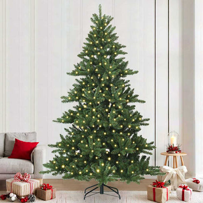 Künstlicher klappbarer Weihnachtsbaum Grün 240 cm PVC und Stahl