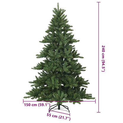 Künstlicher klappbarer Weihnachtsbaum Grün 240 cm PVC und Stahl