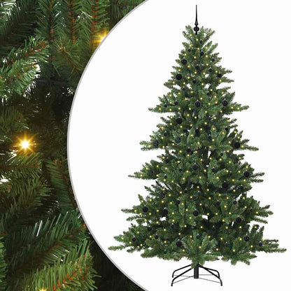Künstlicher klappbarer Weihnachtsbaum Grün 240 cm PVC und Stahl