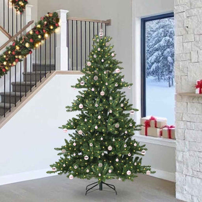 Künstlicher klappbarer Weihnachtsbaum Grün 240 cm PVC und Stahl