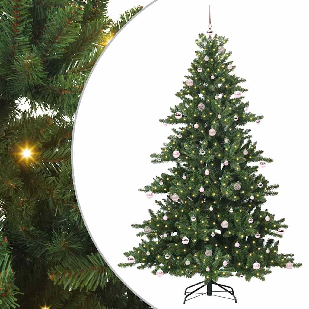 Künstlicher klappbarer Weihnachtsbaum Grün 240 cm PVC und Stahl