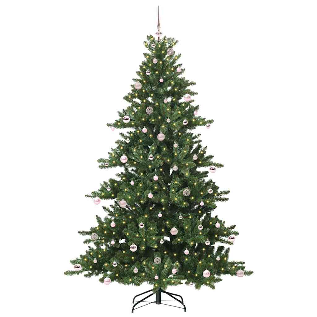 Künstlicher klappbarer Weihnachtsbaum Grün 240 cm PVC und Stahl