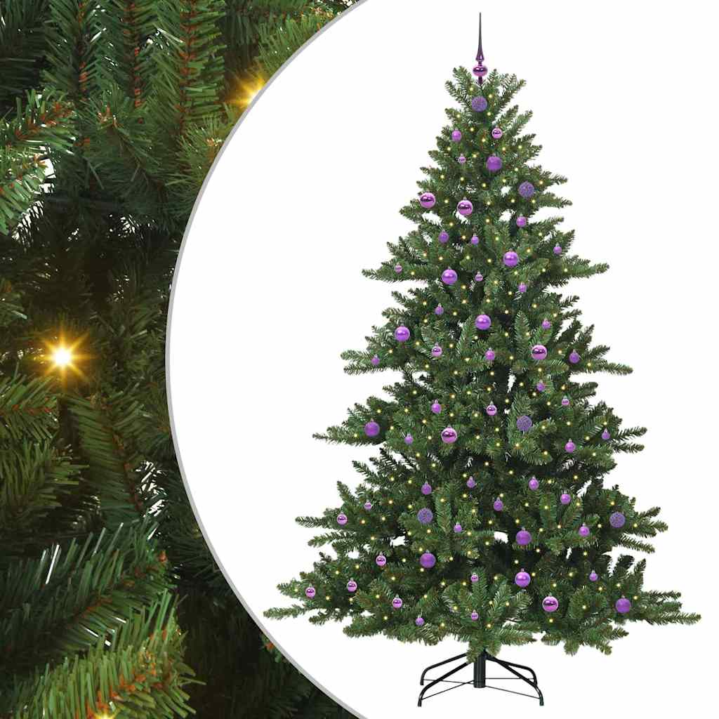 Künstlicher klappbarer Weihnachtsbaum Grün 240 cm PVC und Stahl