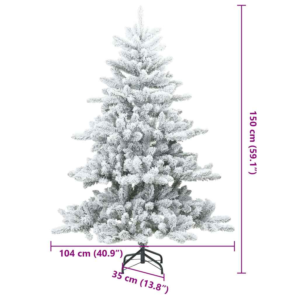 Künstlicher klappbarer Weihnachtsbaum Weiß 150 cm PVC und Stahl