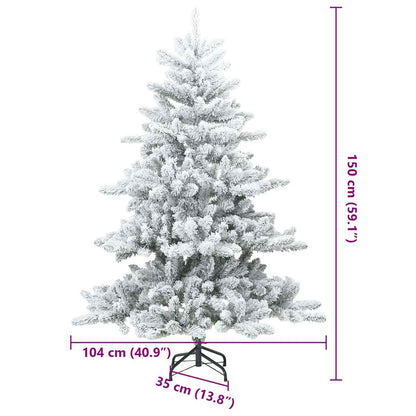 Künstlicher klappbarer Weihnachtsbaum Weiß 150 cm PVC und Stahl