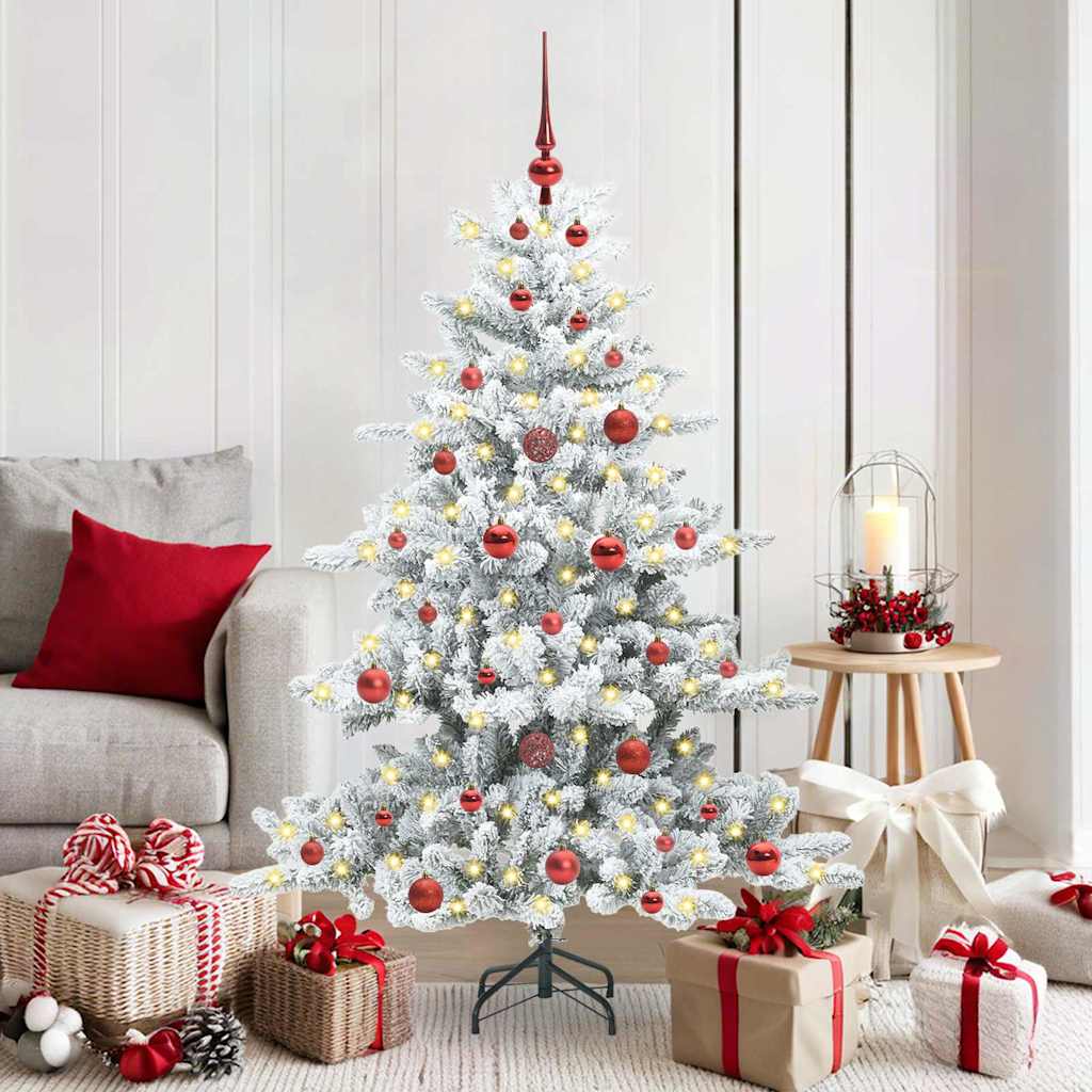 Künstlicher klappbarer Weihnachtsbaum Weiß 150 cm PVC und Stahl