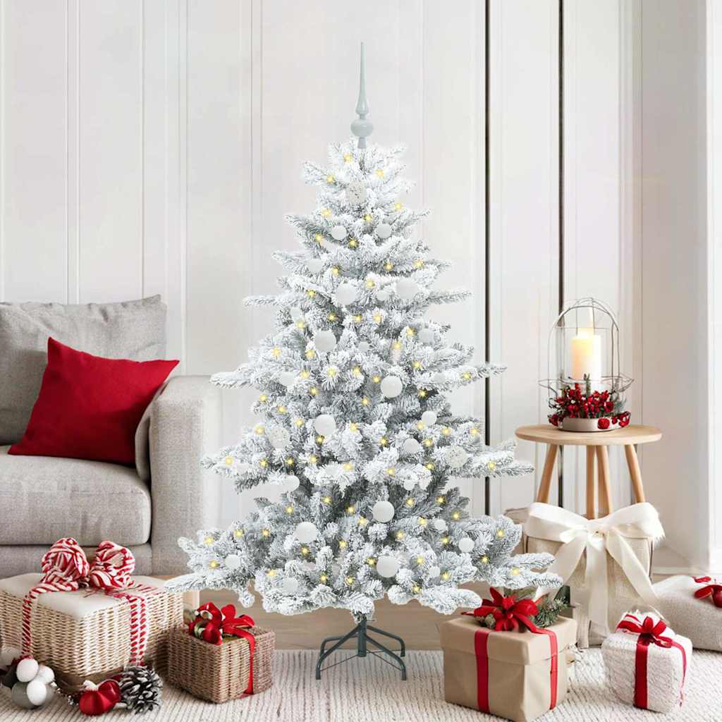 Künstlicher klappbarer Weihnachtsbaum Weiß 150 cm PVC und Stahl