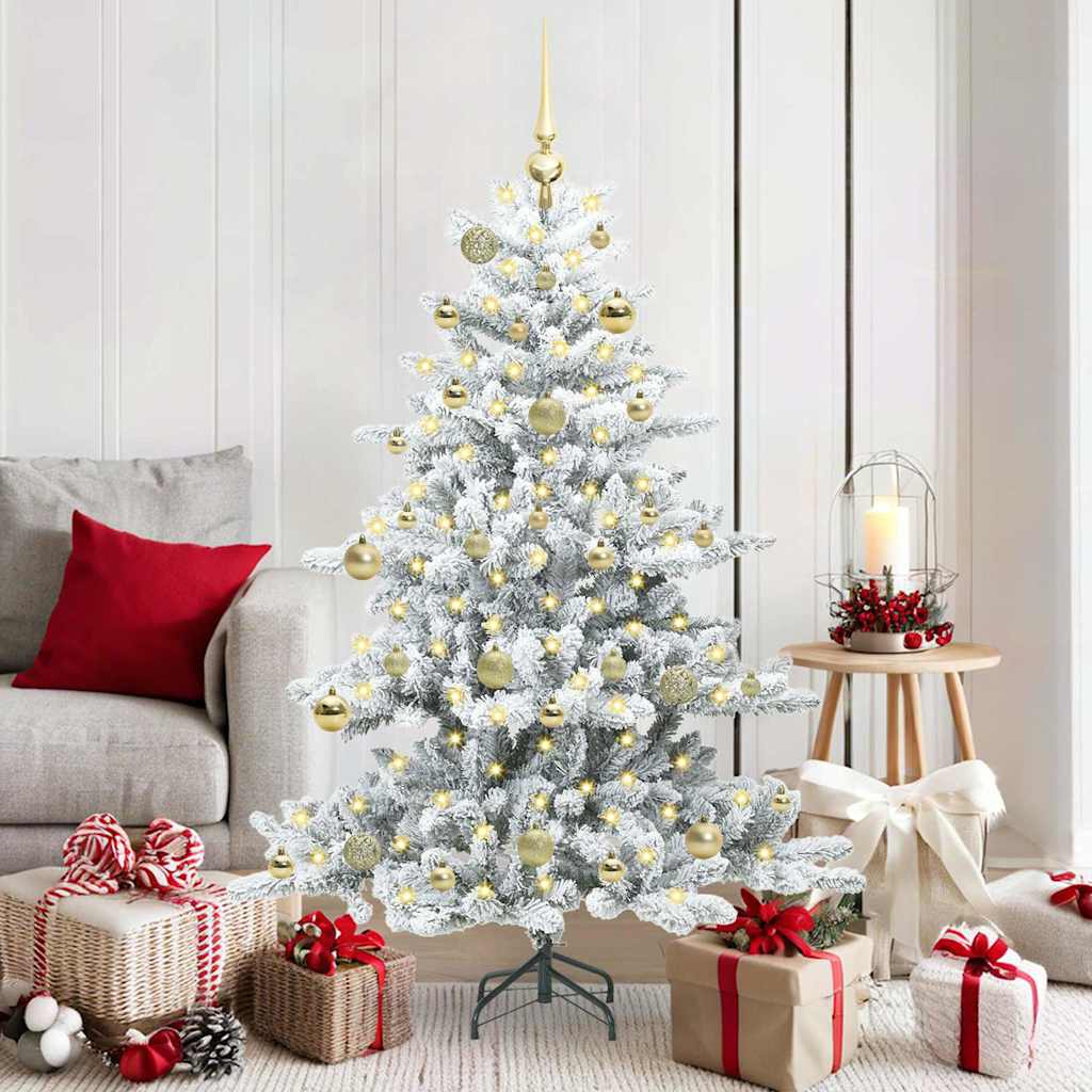 Künstlicher klappbarer Weihnachtsbaum Weiß 150 cm PVC und Stahl