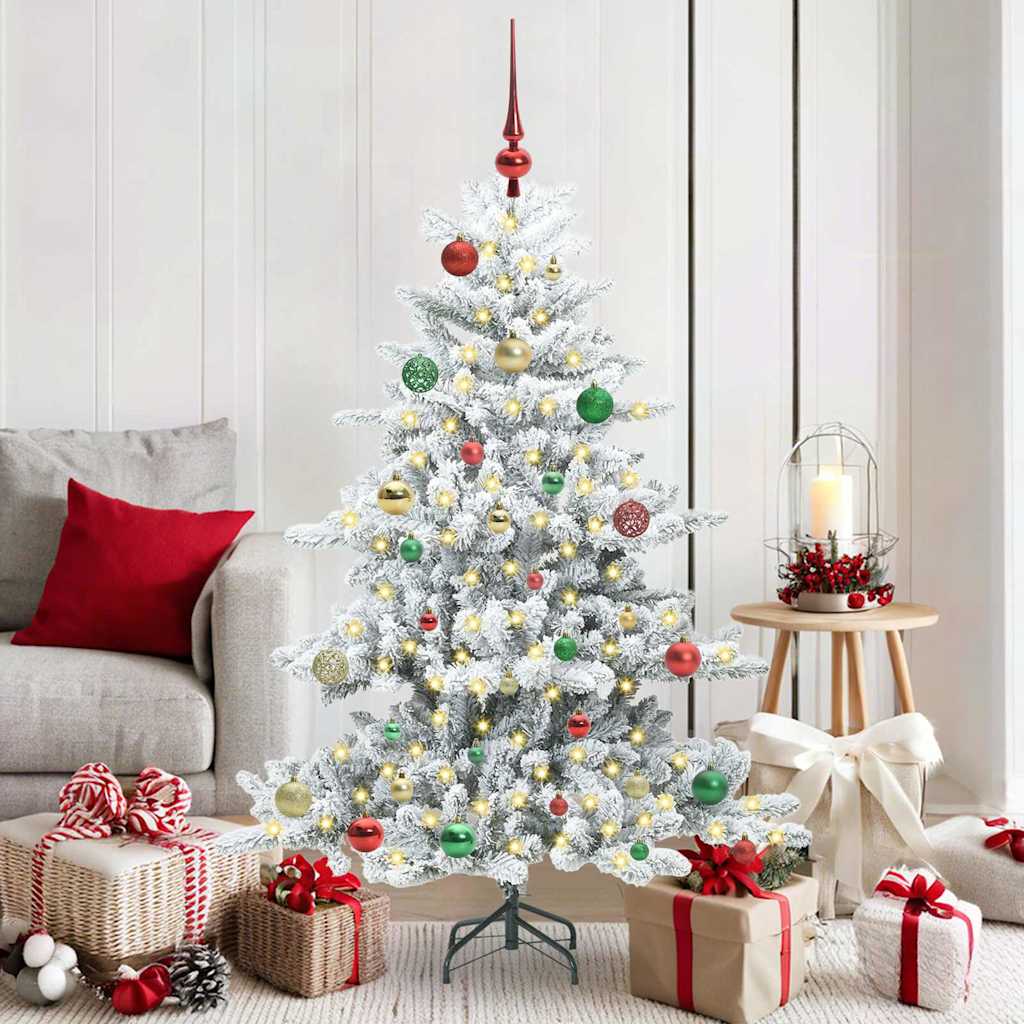 Künstlicher klappbarer Weihnachtsbaum Weiß 150 cm PVC und Stahl