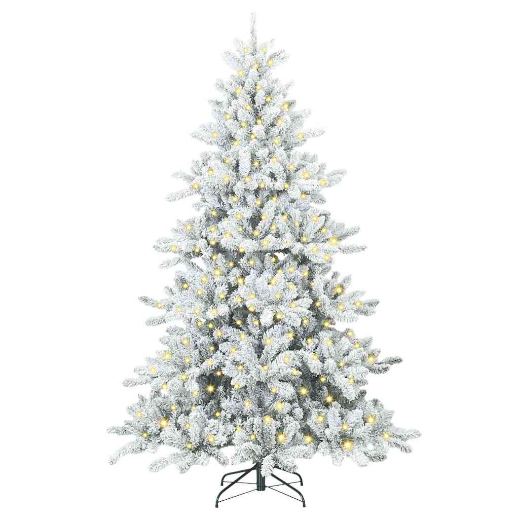 Künstlicher klappbarer Weihnachtsbaum Weiß 180 cm PVC und Stahl