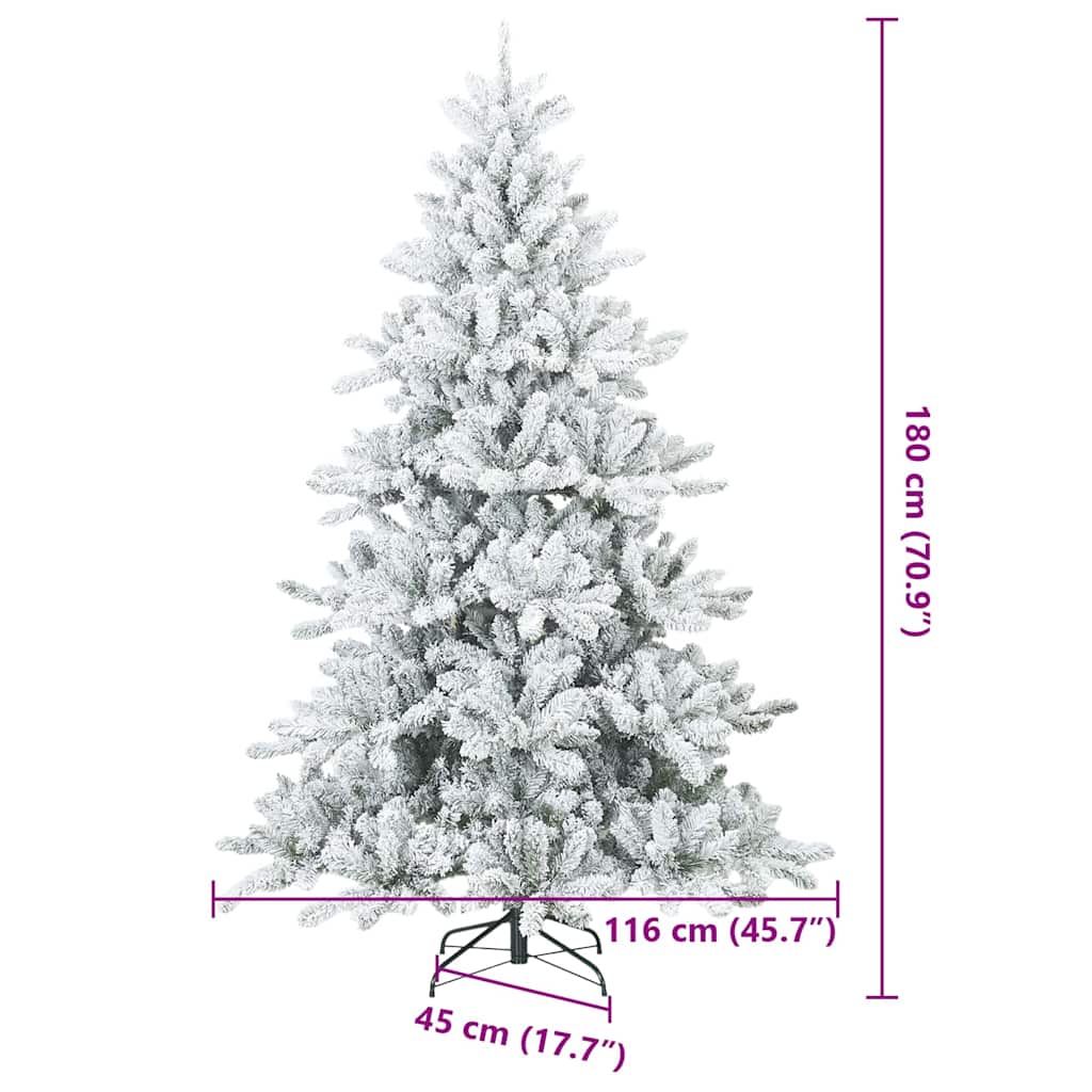 Künstlicher klappbarer Weihnachtsbaum Weiß 180 cm PVC und Stahl