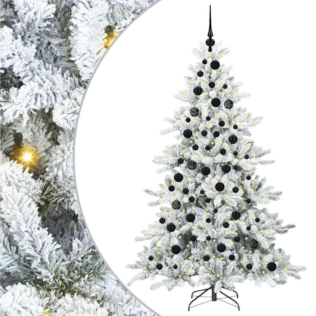 Künstlicher klappbarer Weihnachtsbaum Weiß 180 cm PVC und Stahl