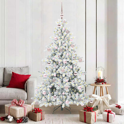Künstlicher klappbarer Weihnachtsbaum Weiß 180 cm PVC und Stahl