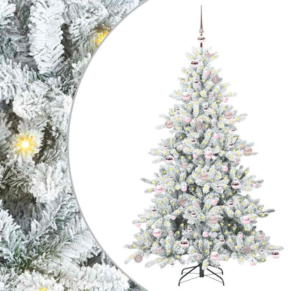 Künstlicher klappbarer Weihnachtsbaum Weiß 180 cm PVC und Stahl