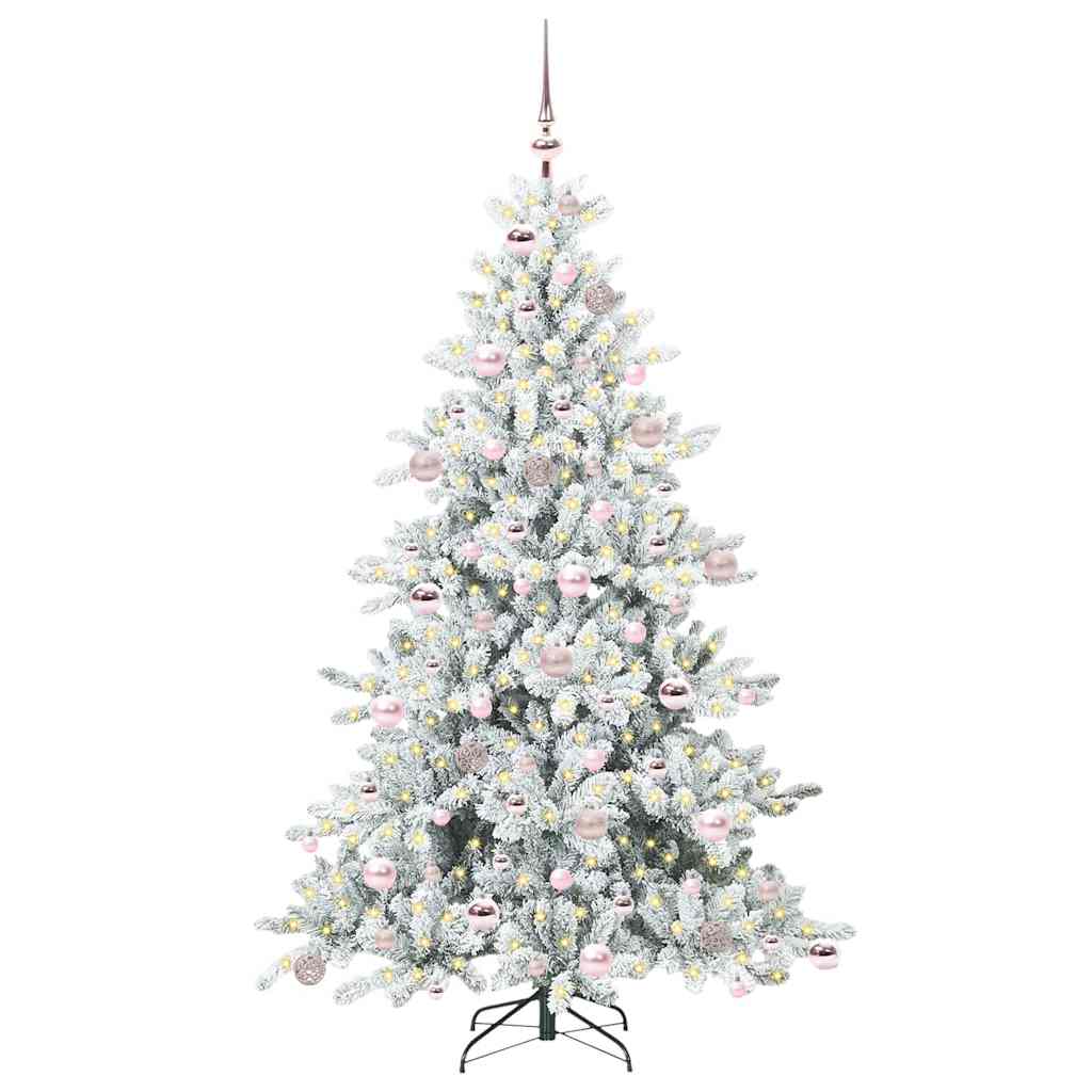 Künstlicher klappbarer Weihnachtsbaum Weiß 180 cm PVC und Stahl