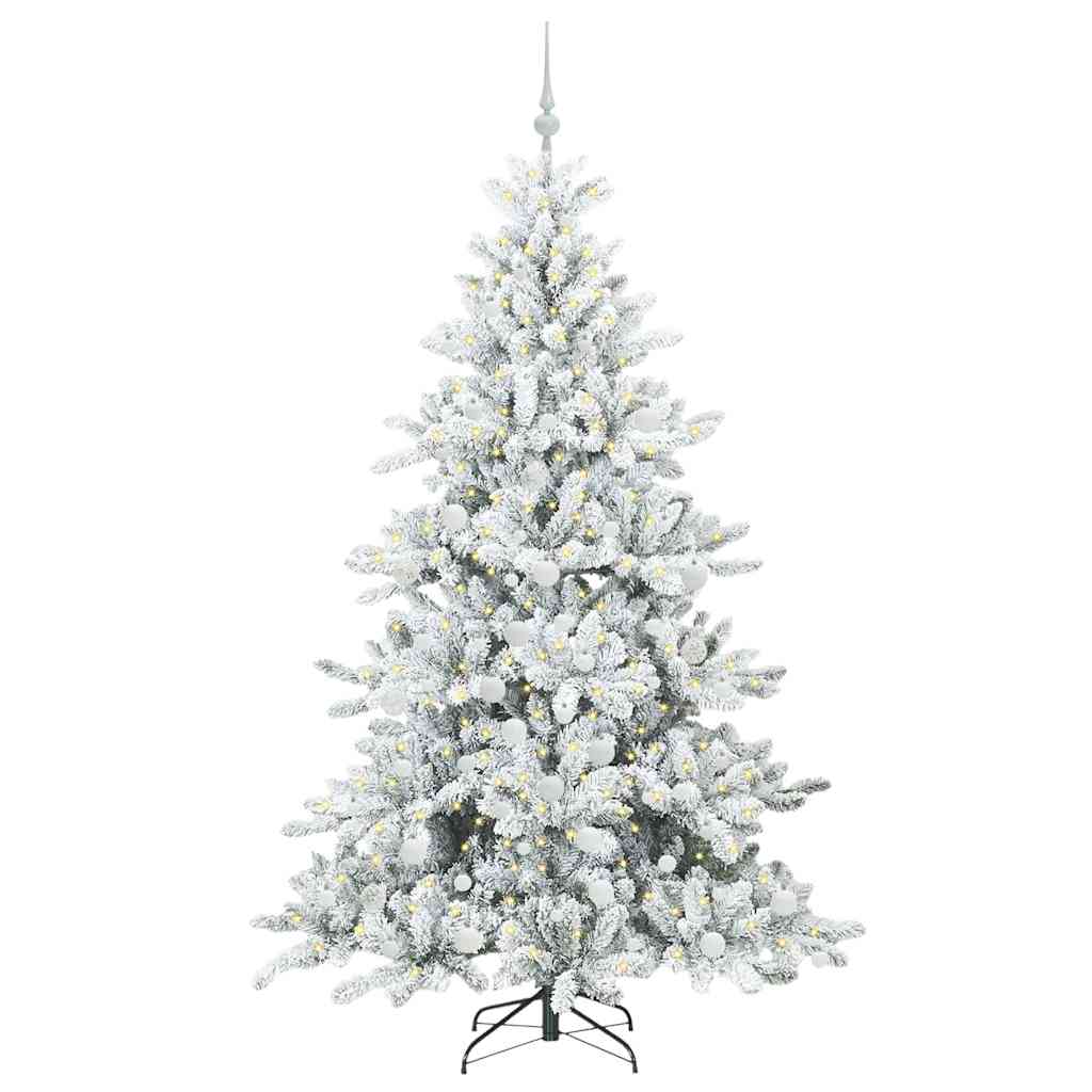 Künstlicher klappbarer Weihnachtsbaum Weiß 180 cm PVC und Stahl