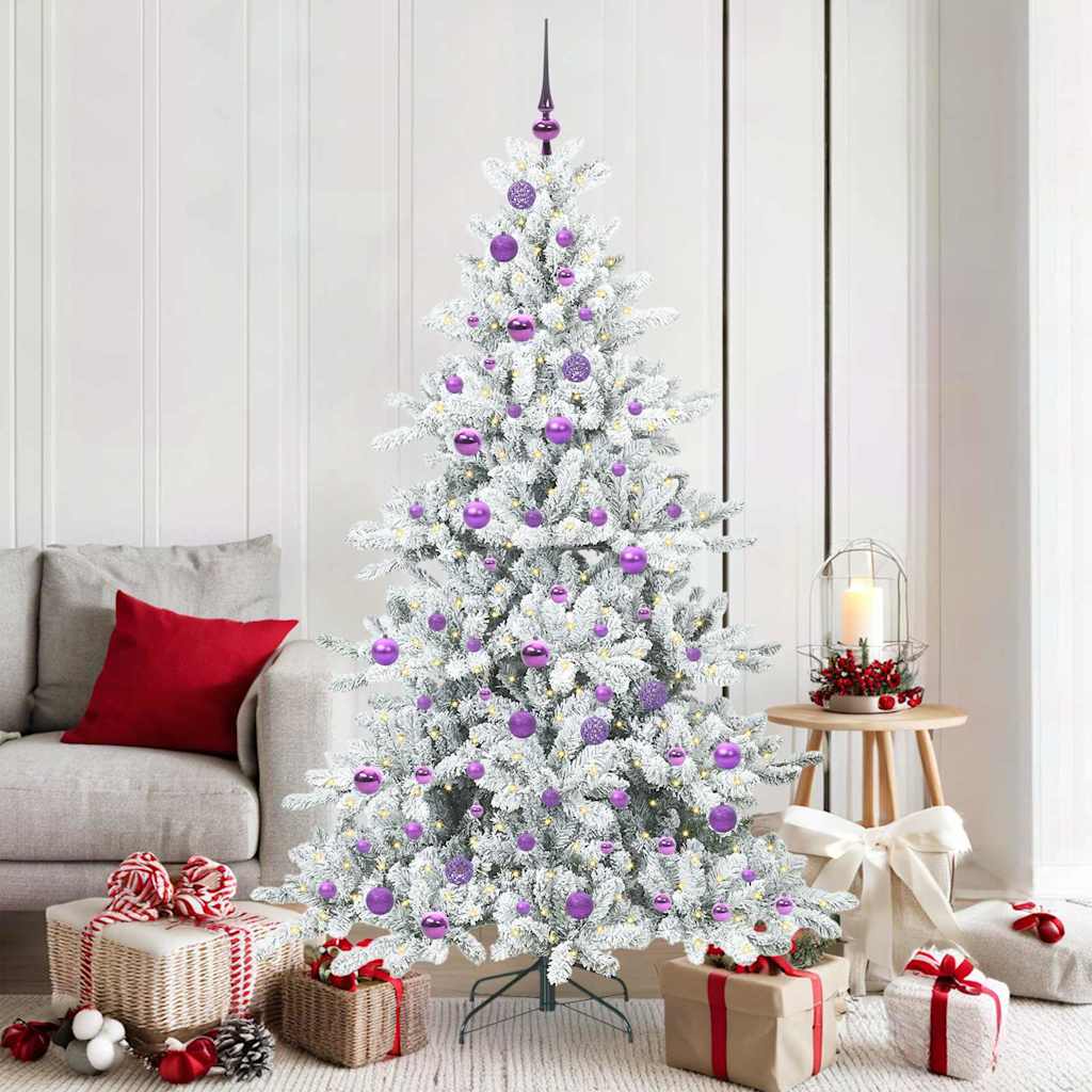 Künstlicher klappbarer Weihnachtsbaum Weiß 180 cm PVC und Stahl