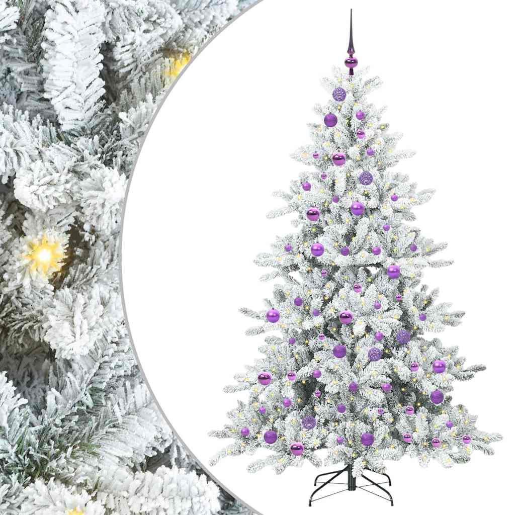 Künstlicher klappbarer Weihnachtsbaum Weiß 180 cm PVC und Stahl