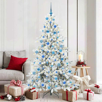 Künstlicher klappbarer Weihnachtsbaum Weiß 180 cm PVC und Stahl
